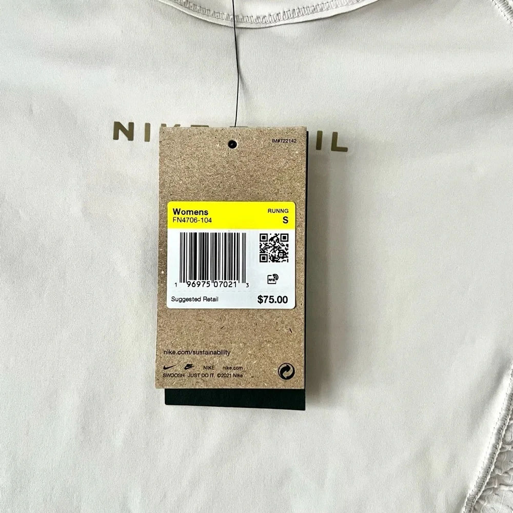 Nike Trail Dri-FIT Long Sleeve Running Top | Light Beige | Size S